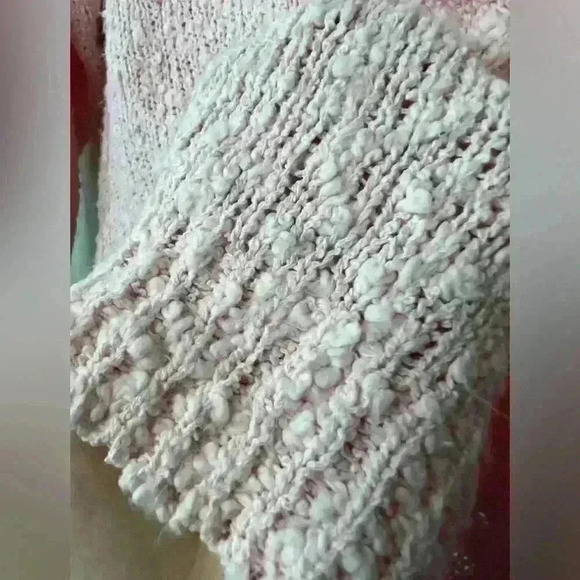 Vintage Paris Sports Club Prep Light Pink Knit Floral Embroidered Sweater Small - Picture 12 of 12